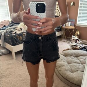 PacSun Black Distressed Jean Shorts